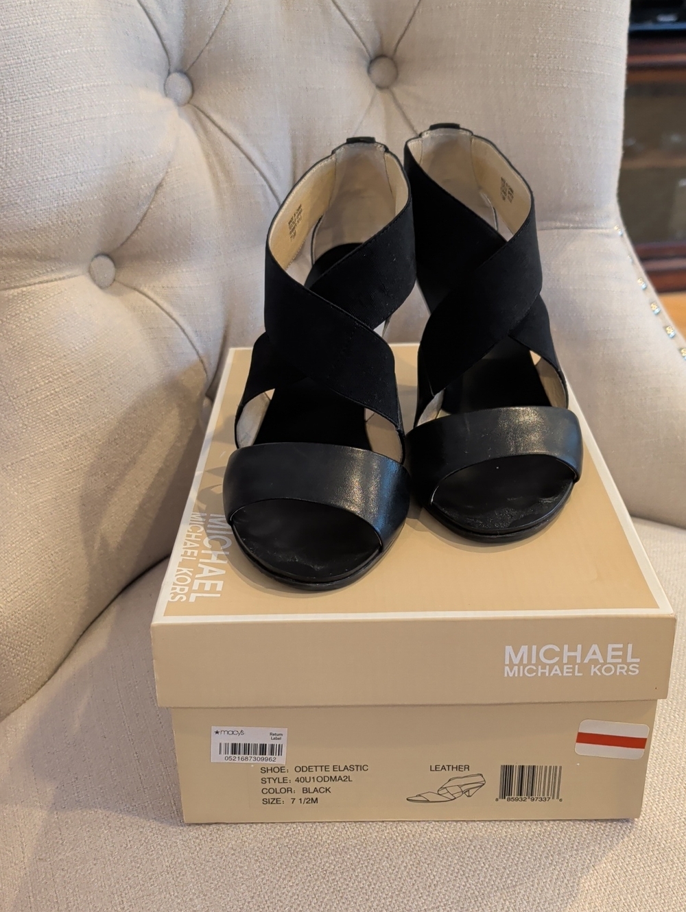 Michael Kors Leather Sandals "Odette"